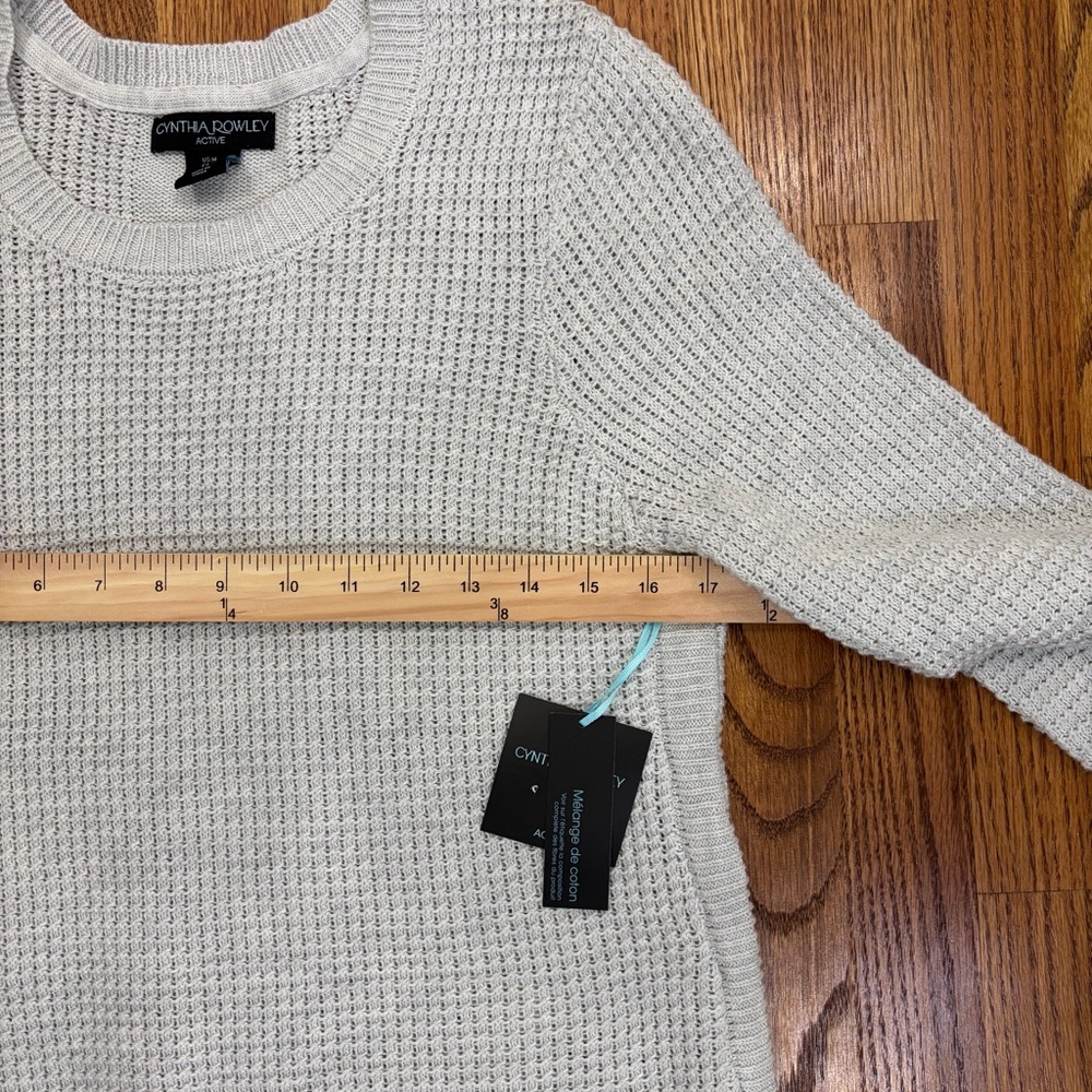 NWT Cynthia Rowley Active Gray Knit Sweater - Picture 8 of 10